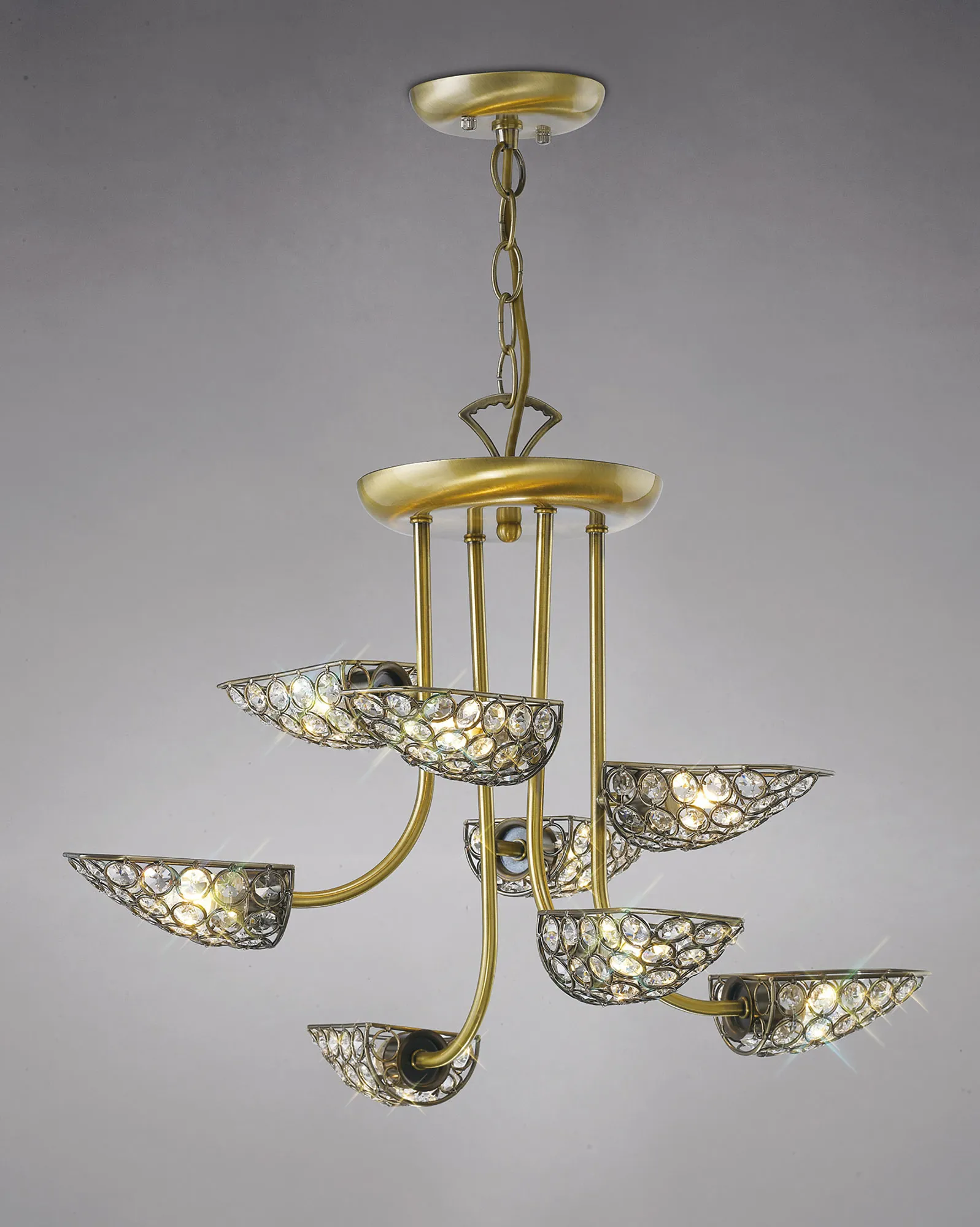 Ashton Crystal Ceiling Lights Diyas Multi Arm Crystal Fittings